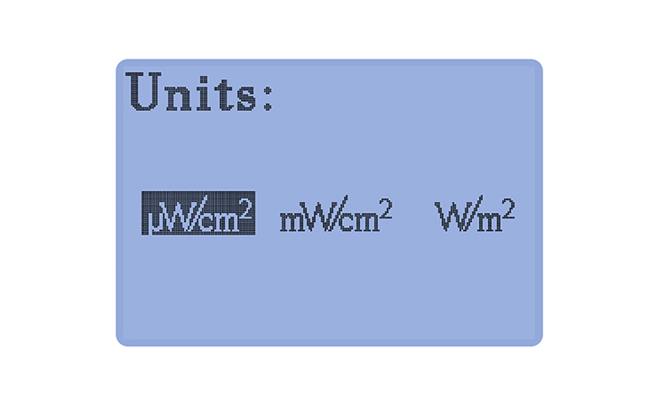 紫外線輻射照度計單位切換 紫外線輻射照度計單位切換